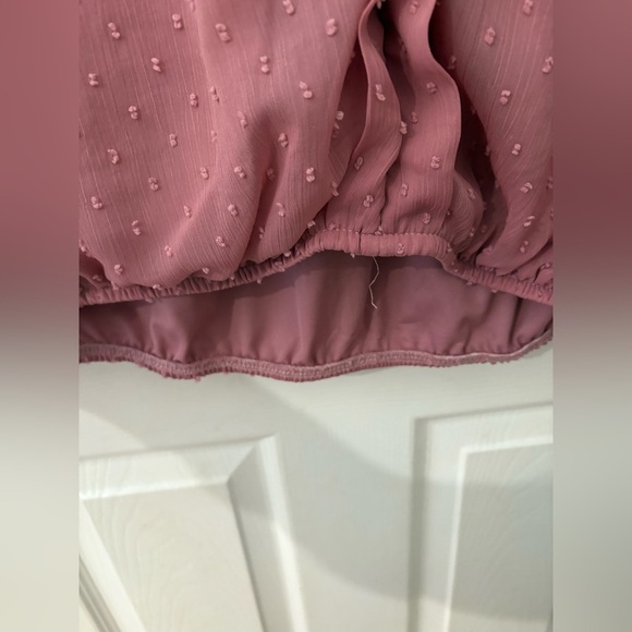 Blousology jacquard dot button down front blouse pink size 1X - Picture 9 of 16